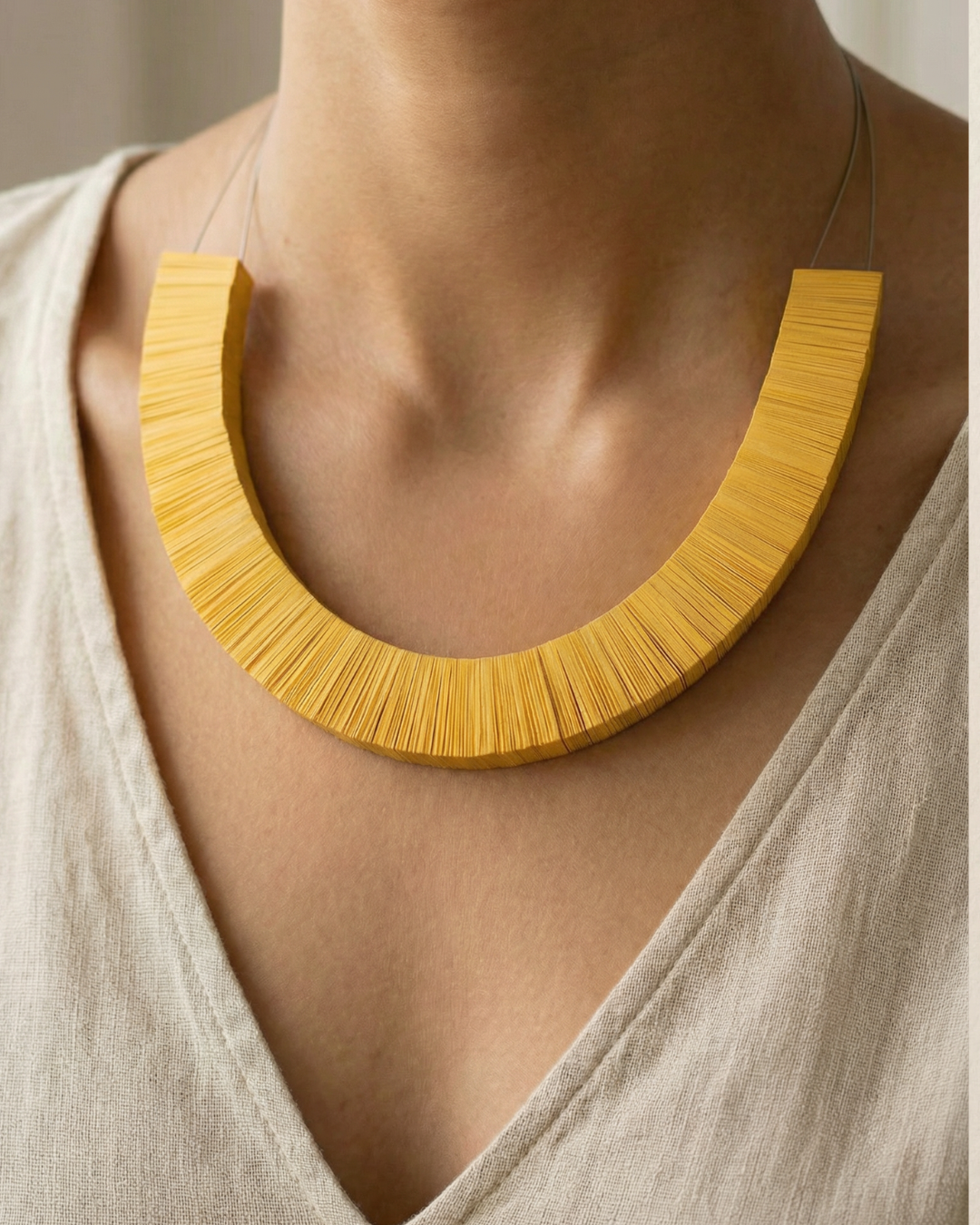 Yellow Rectangular Necklace