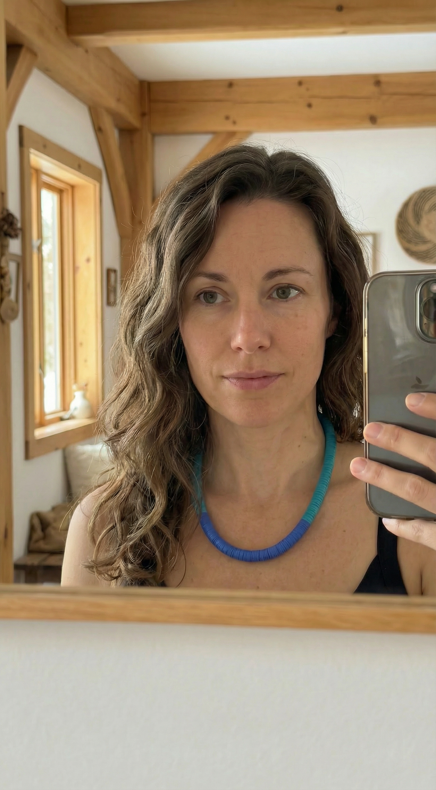 Turquoise and royal blue round necklace