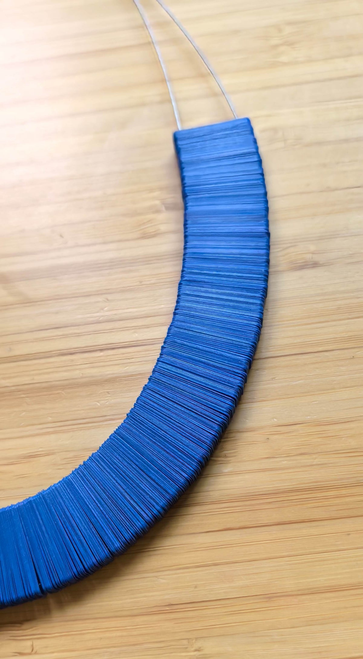 Royal blue rectangular necklace