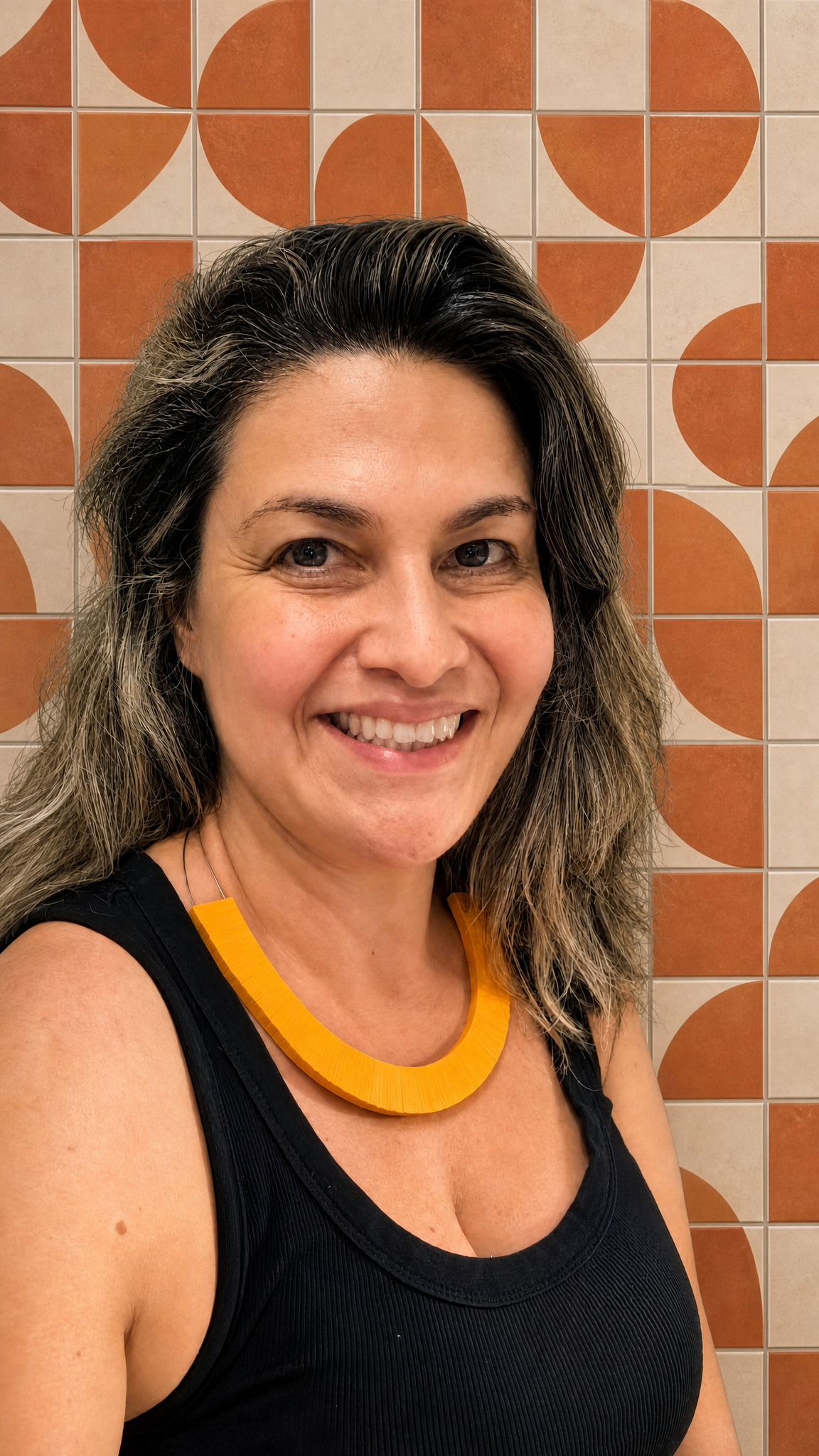 Colar Retangular Laranja