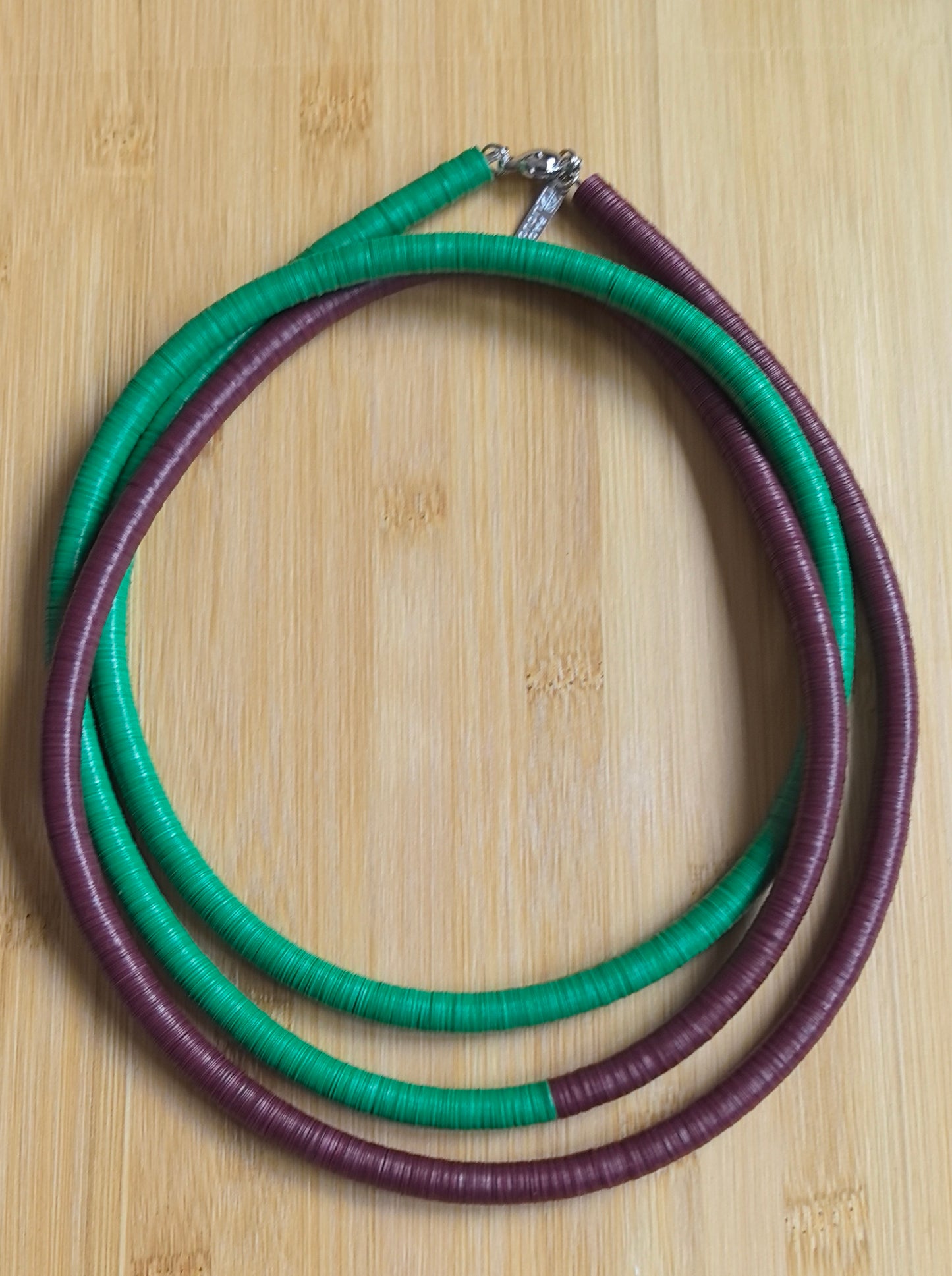 Alentejo necklace, burgundy and green