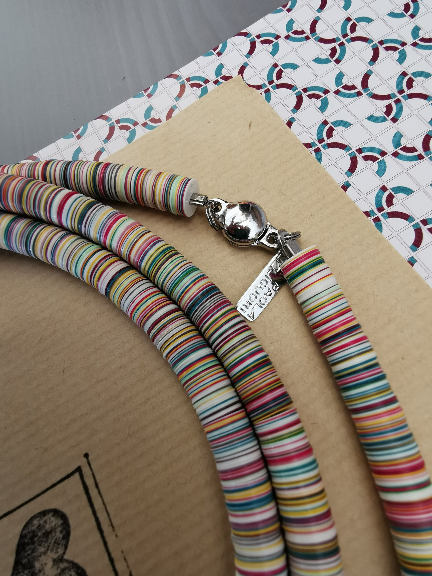 Colar 1,5m multicor off-white