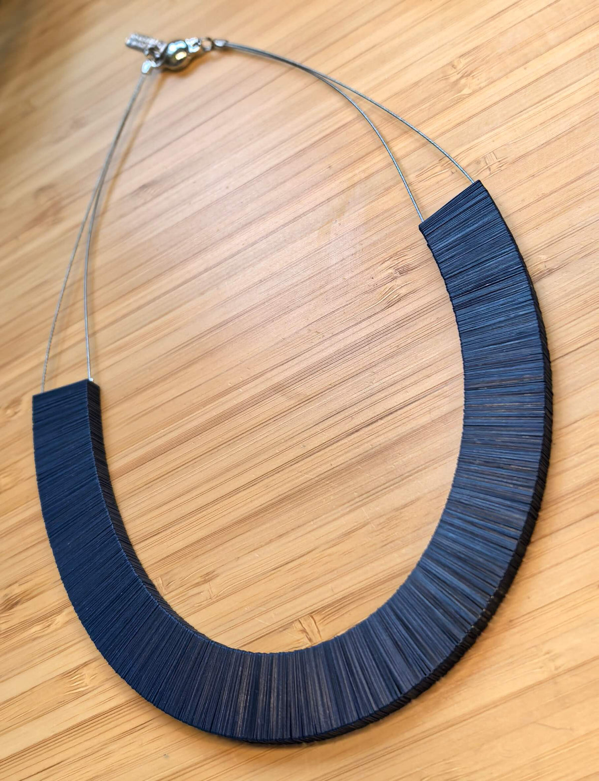 Navy blue rectangular necklace