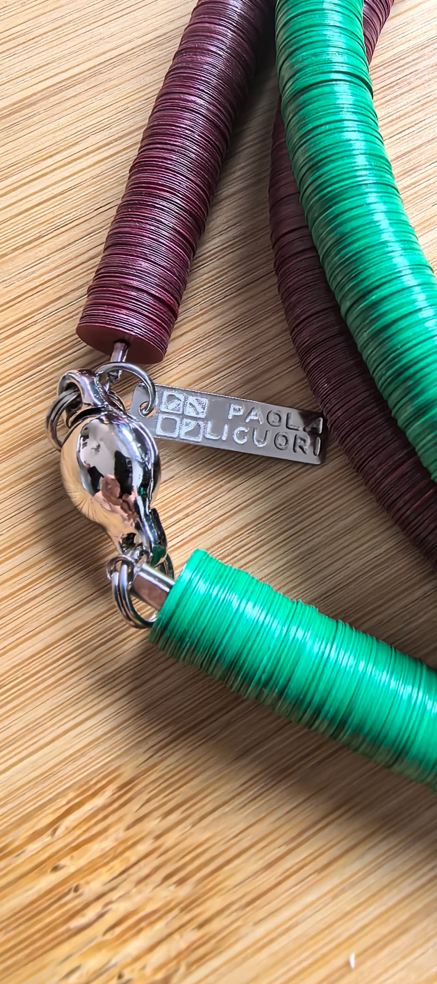 Alentejo necklace, burgundy and green