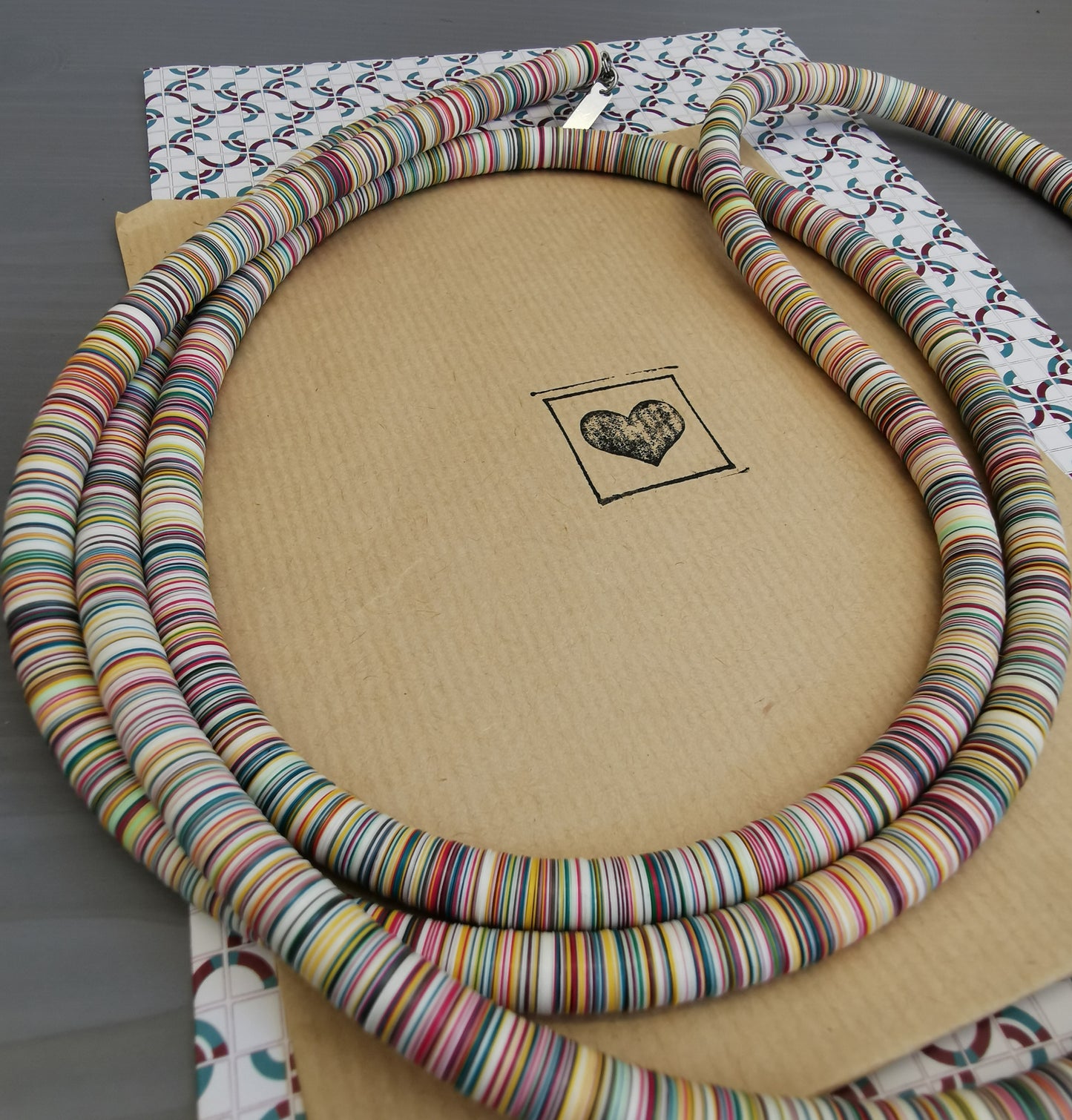 Colar 1,5m multicor off-white