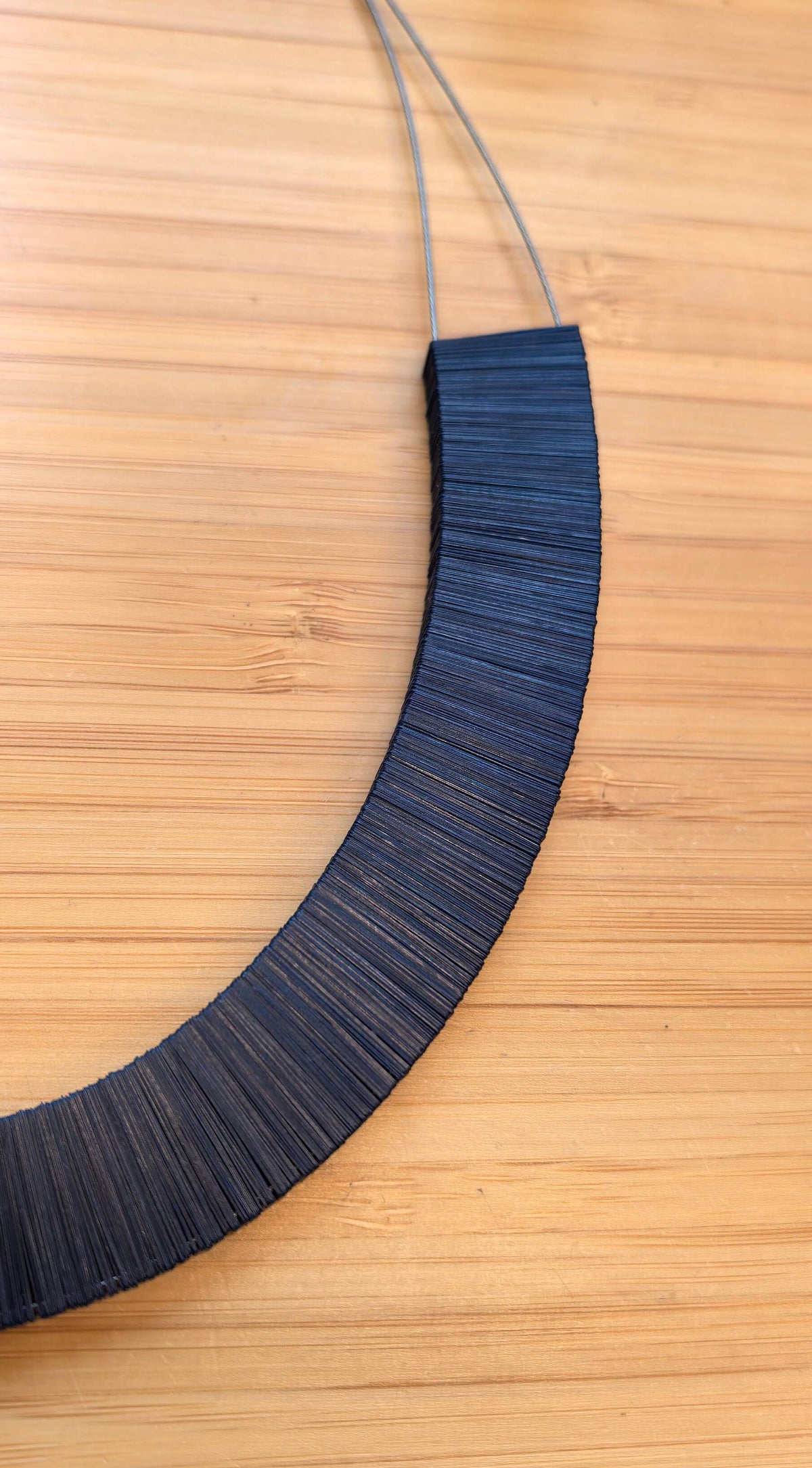 Navy blue rectangular necklace