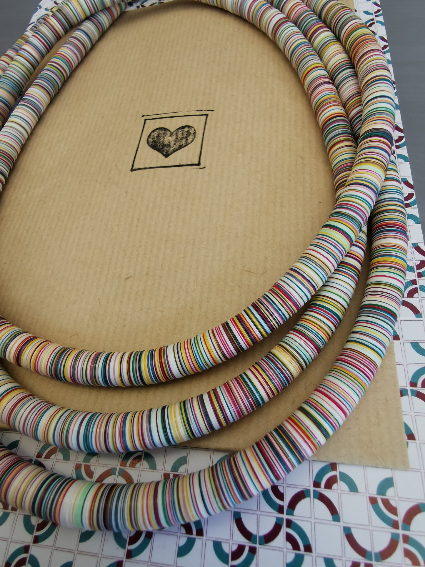 Colar 1,5m multicor off-white