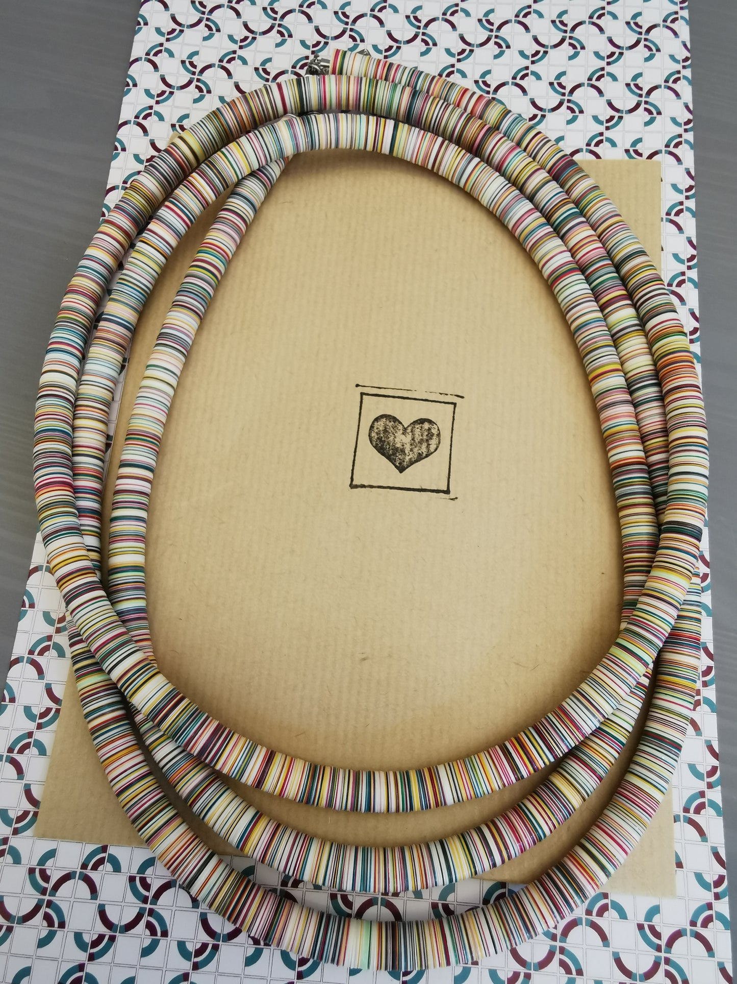 Colar 1,5m multicor off-white