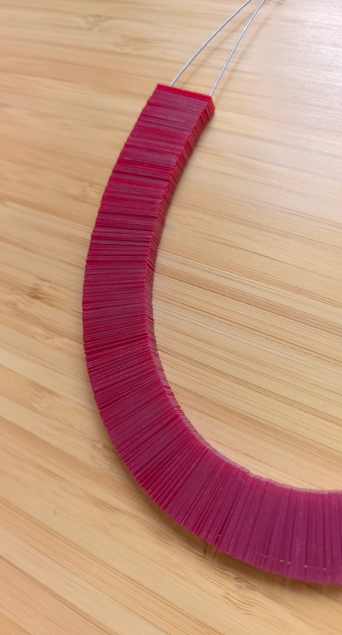 Raspberry rectangular necklace